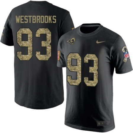 Men's Nike Los Angeles Rams #93 Ethan Westbrooks Black Camo Salute to Service T-Shirt