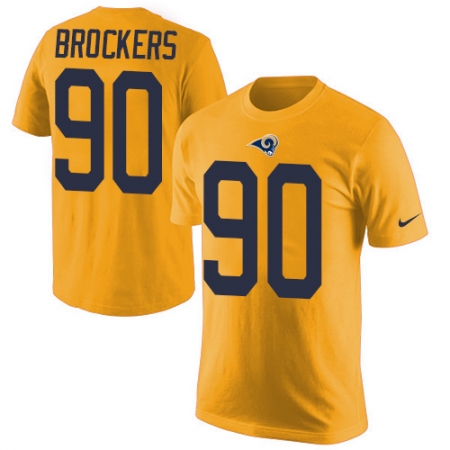 Men's Nike Los Angeles Rams #90 Michael Brockers Gold Rush Pride Name & Number T-Shirt