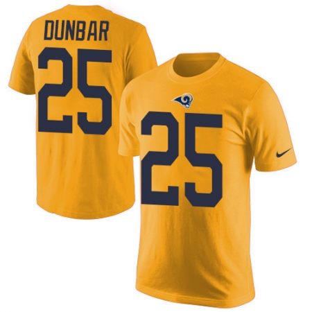 Men's Nike Los Angeles Rams #25 Lance Dunbar Gold Rush Pride Name & Number T-Shirt