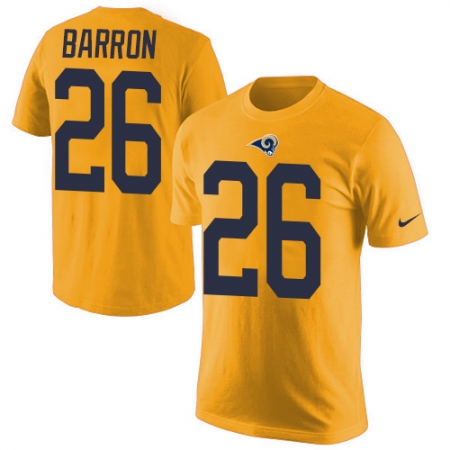 Men's Nike Los Angeles Rams #26 Mark Barron Gold Rush Pride Name & Number T-Shirt