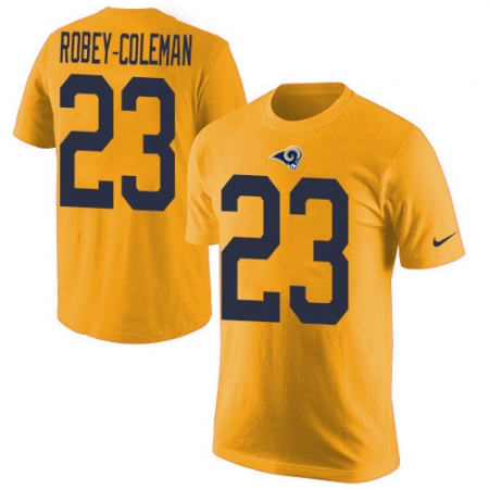 Men's Nike Los Angeles Rams #23 Nickell Robey-Coleman Gold Rush Pride Name & Number T-Shirt