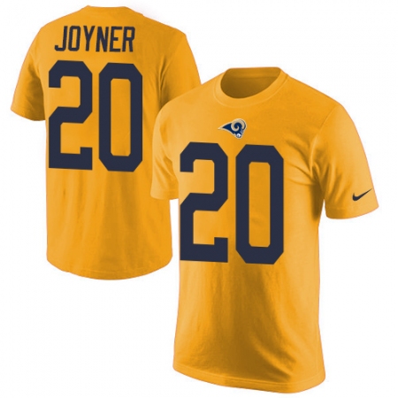 Men's Nike Los Angeles Rams #20 Lamarcus Joyner Gold Rush Pride Name & Number T-Shirt