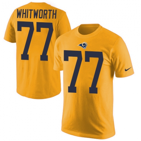 Men's Nike Los Angeles Rams #77 Andrew Whitworth Gold Rush Pride Name & Number T-Shirt