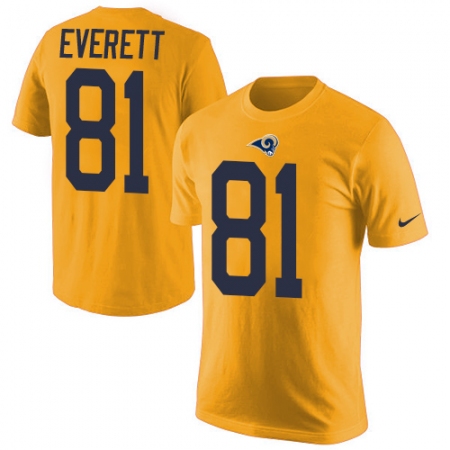 Men's Nike Los Angeles Rams #81 Gerald Everett Gold Rush Pride Name & Number T-Shirt