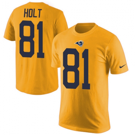 Men's Nike Los Angeles Rams #81 Torry Holt Gold Rush Pride Name & Number T-Shirt