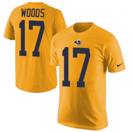 Men's Nike Los Angeles Rams #17 Robert Woods Gold Rush Pride Name & Number T-Shirt