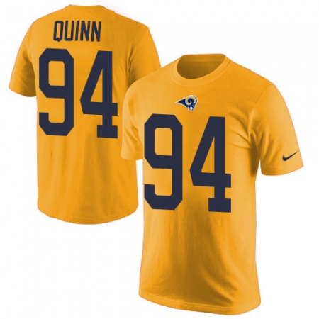 Men's Nike Los Angeles Rams #94 Robert Quinn Gold Rush Pride Name & Number T-Shirt
