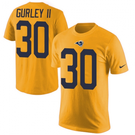 Men's Nike Los Angeles Rams #30 Todd Gurley Gold Rush Pride Name & Number T-Shirt