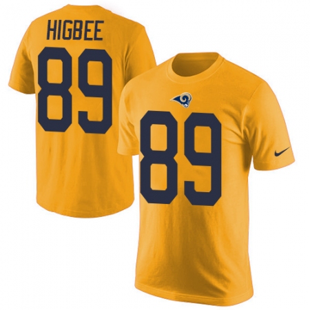 Men's Nike Los Angeles Rams #89 Tyler Higbee Gold Rush Pride Name & Number T-Shirt