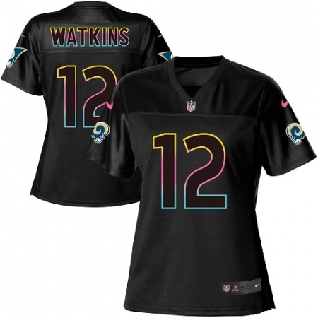 Women's Nike Los Angeles Rams #12 Sammy Watkins Game Black Fashion NFL Jersey