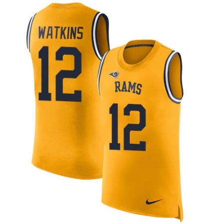 Men's Nike Los Angeles Rams #12 Sammy Watkins Limited Gold Rush Player Name & Number Tank Top NFL Jersey
