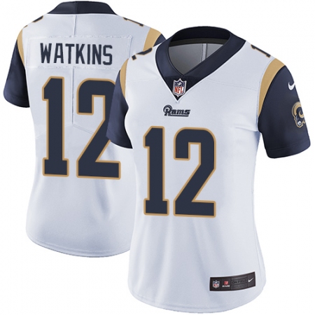 Women's Nike Los Angeles Rams #12 Sammy Watkins White Vapor Untouchable Elite Player NFL Jersey