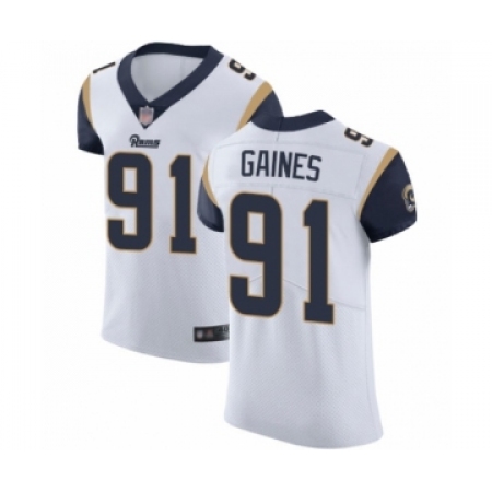Men's Los Angeles Rams #91 Greg Gaines White Vapor Untouchable Elite Player Football Jersey