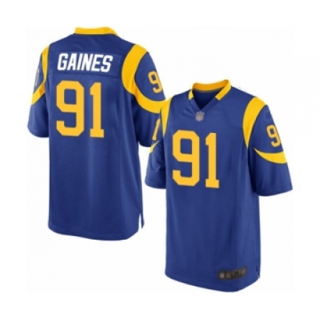 Men's Los Angeles Rams #91 Greg Gaines Game Royal Blue Alternate Football Jersey