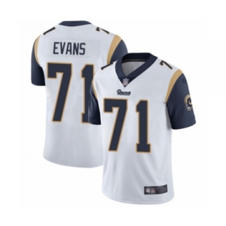Men's Los Angeles Rams #71 Bobby Evans White Vapor Untouchable Limited Player Football Jersey