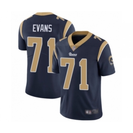 Men's Los Angeles Rams #71 Bobby Evans Navy Blue Team Color Vapor Untouchable Limited Player Football Jersey