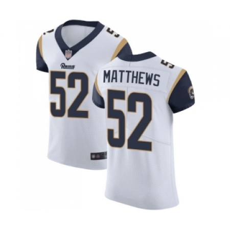 Men's Los Angeles Rams #52 Clay Matthews White Vapor Untouchable Elite Player Football Jersey
