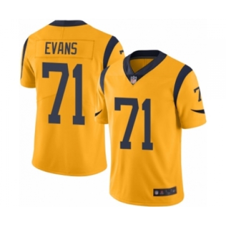 Men's Los Angeles Rams #71 Bobby Evans Limited Gold Rush Vapor Untouchable Football Jersey