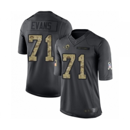 Men's Los Angeles Rams #71 Bobby Evans Limited Black 2016 Salute to Service Football Jersey