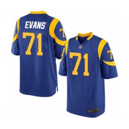 Men's Los Angeles Rams #71 Bobby Evans Game Royal Blue Alternate Football Jersey