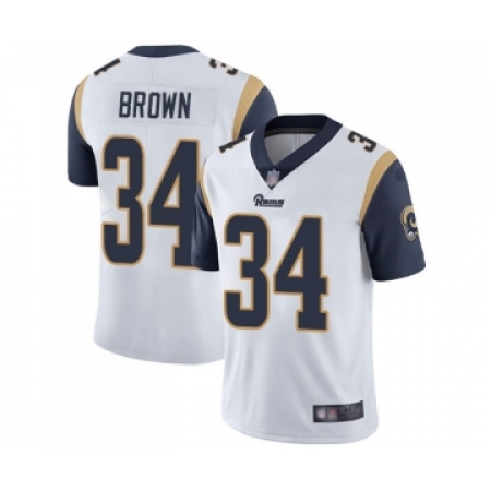 Men's Los Angeles Rams #34 Malcolm Brown White Vapor Untouchable Limited Player Football Jersey