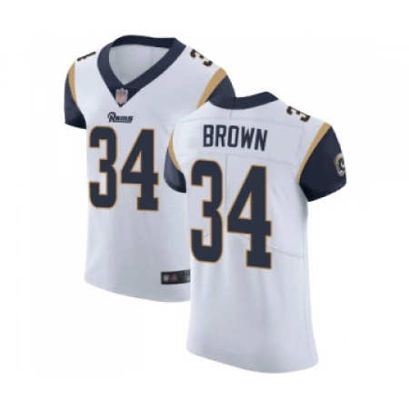 Men's Los Angeles Rams #34 Malcolm Brown White Vapor Untouchable Elite Player Football Jersey