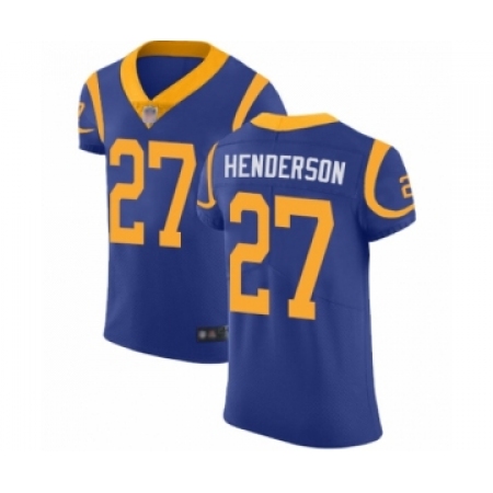 Men's Los Angeles Rams #27 Darrell Henderson Royal Blue Alternate Vapor Untouchable Elite Player Football Jersey