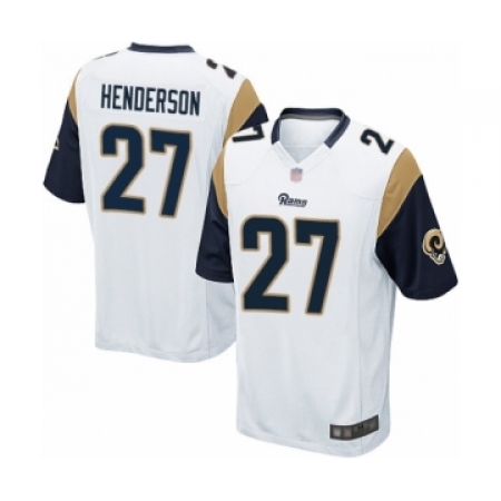 Men's Los Angeles Rams #27 Darrell Henderson Game White Football Jersey