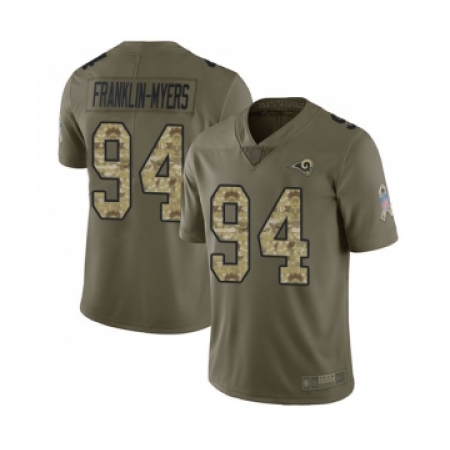 Youth Los Angeles Rams #94 John Franklin-Myers Limited Olive Camo 2017 Salute to Service Football Jersey