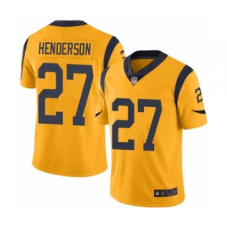 Men's Los Angeles Rams #27 Darrell Henderson Limited Gold Rush Vapor Untouchable Football Jersey