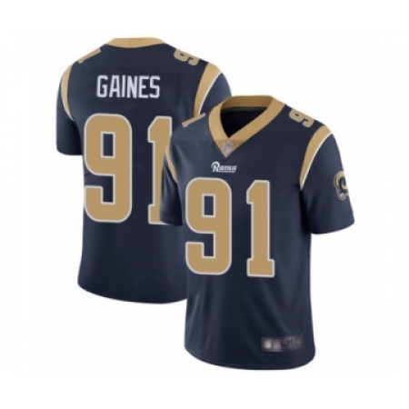Youth Los Angeles Rams #91 Greg Gaines Navy Blue Team Color Vapor Untouchable Limited Player Football Jersey
