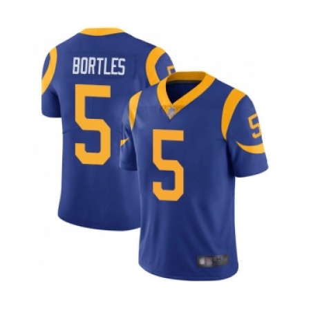 Men's Los Angeles Rams #5 Blake Bortles Royal Blue Alternate Vapor Untouchable Limited Player Football Jersey