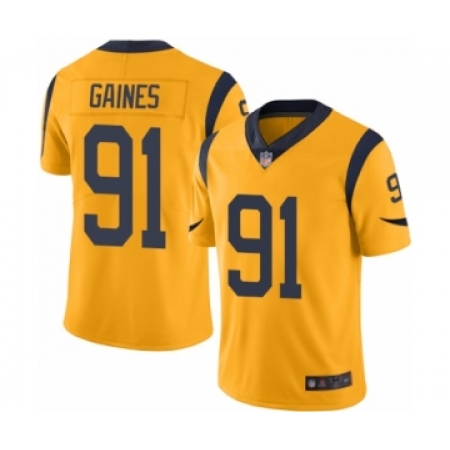 Youth Los Angeles Rams #91 Greg Gaines Limited Gold Rush Vapor Untouchable Football Jersey