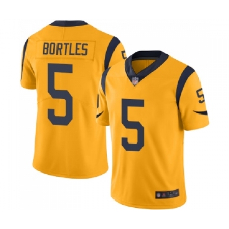 Men's Los Angeles Rams #5 Blake Bortles Limited Gold Rush Vapor Untouchable Football Jersey