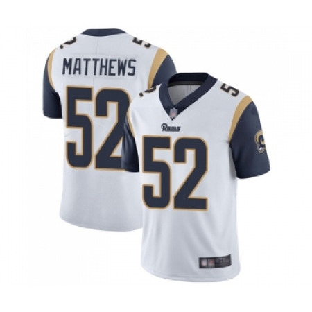 Youth Los Angeles Rams #52 Clay Matthews White Vapor Untouchable Limited Player Football Jersey
