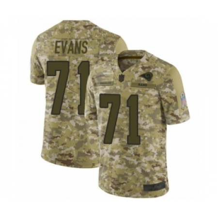 Youth Los Angeles Rams #71 Bobby Evans Limited Camo 2018 Salute to Service Football Jersey