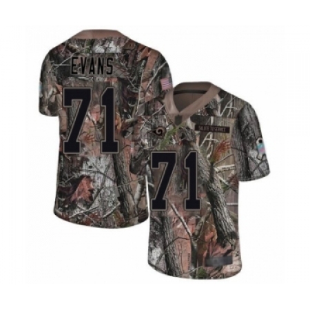 Youth Los Angeles Rams #71 Bobby Evans Camo Rush Realtree Limited Football Jersey