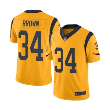 Youth Los Angeles Rams #34 Malcolm Brown Limited Gold Rush Vapor Untouchable Football Jersey